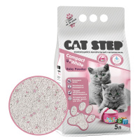 CAT STEP Compact White Baby Powder Наполнитель комкующийся минеральный для котят Объем 5 л