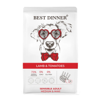 Best Dinner Sensible Adult с ягненком и томатами для собак средних и крупных пород Вес 3 кг